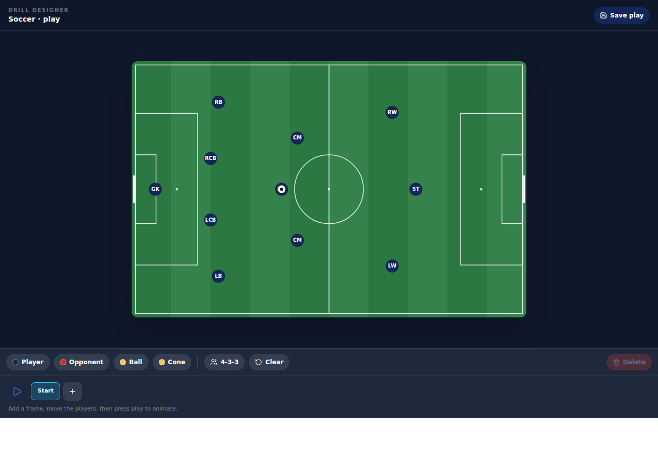 Animated tactics board